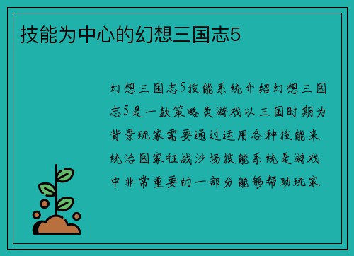 技能为中心的幻想三国志5